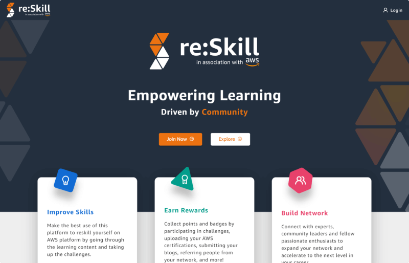 This is an image banner of AWS Reskill